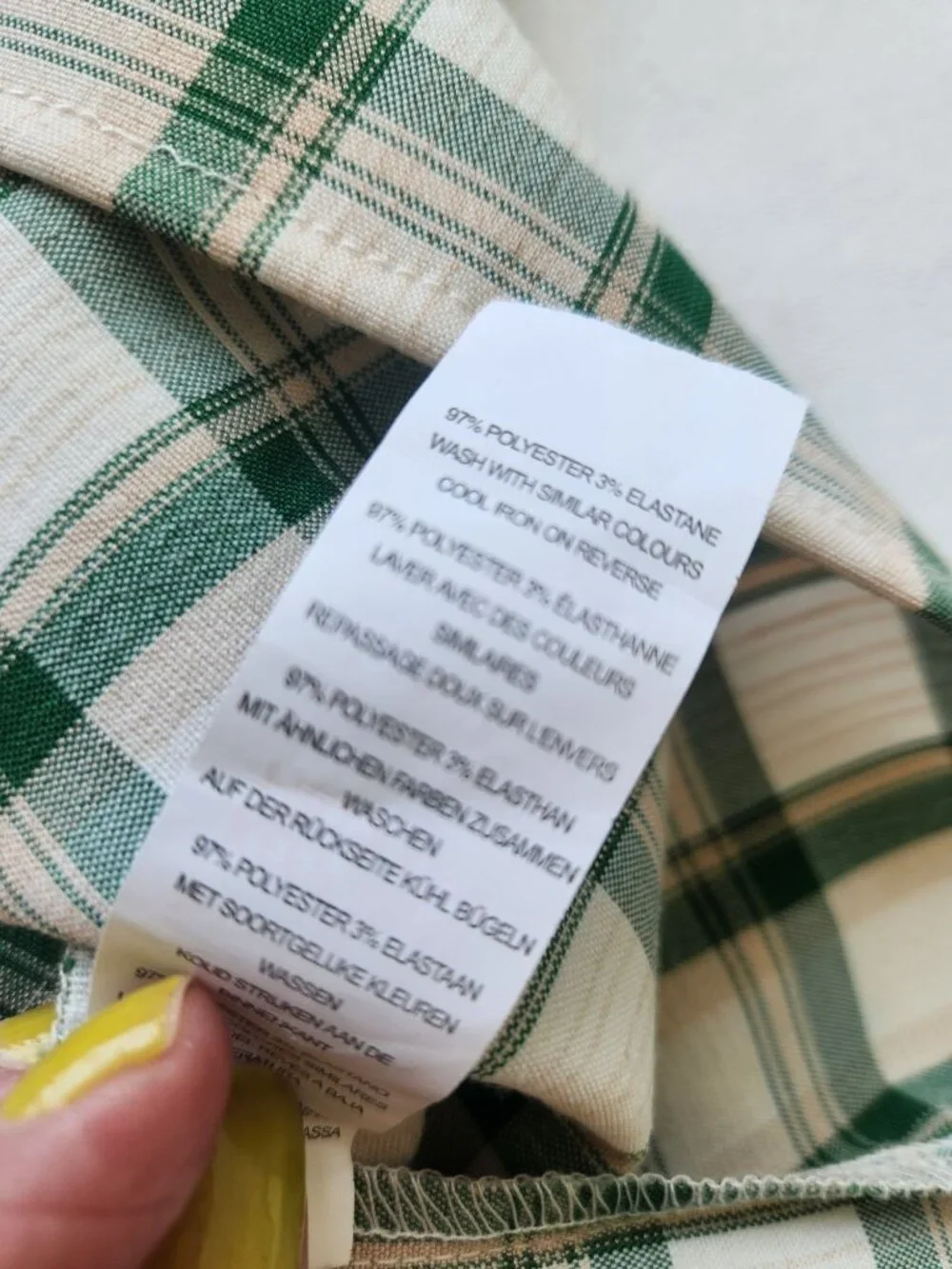 Nasty Gal Plaid Check Mini Dress Green Cream Ruffled Coquette Romantic Cottage - Picture 8 of 11